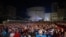 Bosnia and Herzegovina -- People watching a movie at the Open air cinema, first night of the 32nd Sarajevo Film Festival, in Sarajevo.