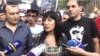 Armenia -- The Prosperous Armenia Party's mayoral candidate Naira Zohrabian talks to reporters while campaigning in Yerevan, 19 September 2018.