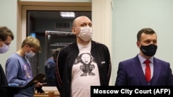 Сергей Смирнов на слушаниях по своему делу в Мосгорсуде. 8 февраля 2021 года