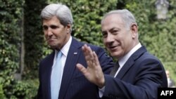 U.S. Secretary of State John Kerry (left) meets with Israeli Prime Minister Benjamin Netanyahu in Rome.