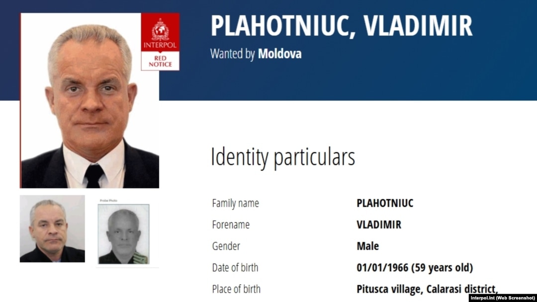 Alerta roșie publicată de Interpol pe numele lui Plahotniuc.