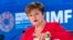 Директорка Міжнародного валютного фонду Крісталіна Георгієва під час пресконференції на весняних зустрічах Світового банку/МВФ у Вашингтоні, 18 квітня 2024 року