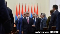 Armenia - President Serzh Sarkisian meets with senior government officials and other political allies, Yerevan, 7Dec2015 