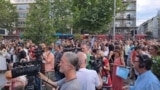 Jedan od protesta studenata i građana održan je ispred Pravnog fakulteta u Beogradu 12. jula 2025.