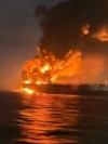 BLACK SEA – Fire on the sanctioned tanker Kairos, belonging to Russia's “shadow fleet,” off the Black Sea coast of Turkey after a strike by naval drones. November 28, 2025 