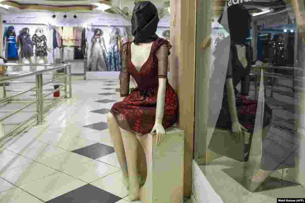 A veiled mannequin in Kabul.Some critics have accused the Taliban of using the image ban as a way to limit images that capture the harshness of life under Taliban rule.