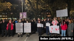 Protesters gather in Podgorica, Montenegro, on January 5 following a deadly mass shooting on January 1.