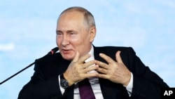 Russia - Russian President Vladimir Putin speaks during an economic forum in Vladivostok, September 12, 2023.