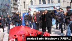 Predsjednik Hrvatske Ivo Josipović i ravnateljica vladina Ureda za razminiranje Dijana Pleština na obilježavanju Međunarodnog dana svjesnosti o opasnostima od mina, Zagreb, 4.4.2013.