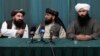 Members of the Taliban delegation attend a high-level Afghan peace conference in Moscow on March 19.