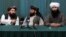 Members of the Taliban delegation attend a high-level Afghan peace conference in Moscow on March 19.