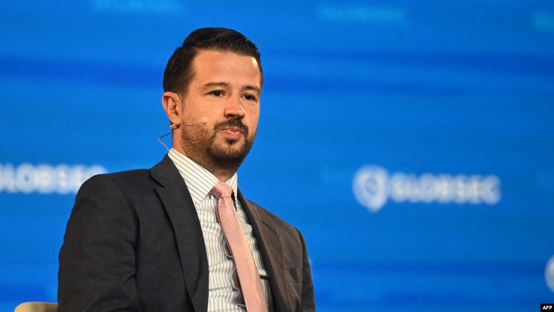 Președintele Muntenegrului, Jakov Milatovic, în timpul întrunirii de sâmbătă, 31 august, de la formului de securitate Globsec de la Praga.