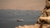 Vessels in the Strait of Hormuz, as seen from Musandam, Oman, on June 18.