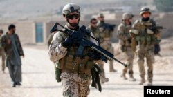 German soldiers patrol in Baghlan Province. (file photo)