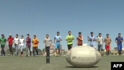 آرشیف، تیم رگبی افغانستان در حال تمرین