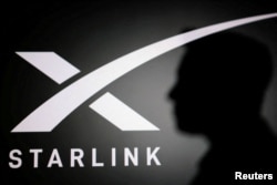 Логотип Starlink и профиль Илона Маска