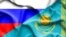 World -- Kazakhstan and Russia flags