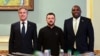 Secretarul de stat SUA, Antony Blinken (s), președintele Ucrainei, Volodimir Zelenski, și ministrul britanic de Externe, David Lammy, la Kiev, 11 septembrie 2024.