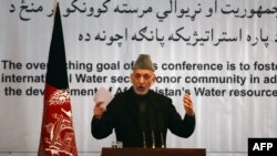 Աֆղանստանի նախագահ Համիդ Քարզայը ելույթ է ունենում մայրաքաղաք Քաբուլում անցկացվող համաժողովի ժամանակ, 29-ը հունվարի, 2013թ.