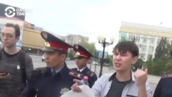 Meta Protest: Kazakh Man Detained Holding Blank Poster