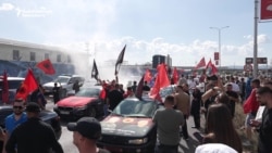 Protesters Hurl Stones At EULEX Mission In Prishtina