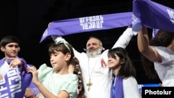 Armenia - Archbishop Bagrat Galstanian meets supporters at the Karen Demirchian Sports and Concert Complex, Yerevan, September 22, 2024.