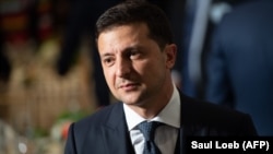 Ukrainian President Volodymyr Zelenskiy attends a luncheon during the 74th session of the UN General Assembly in New York on September 24.