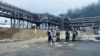 Площадка газохимического завода "Амурский" после пожара