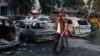 The aftermath of a Russian missile attack on Kyiv on August 1, 2026.