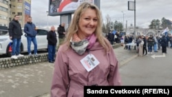 Marina kaže da je redovna na protestima koje organizuju studenti u blokadi, Kragujevac 15. februar 2026.