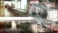 Collage. Oleshki hospital. On the right are the destroyed residential areas. On the bottom left is the flooded Oleshki in 2023