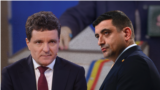 A két jelölt: Nicușor Dan és George Simion egy képmontázson