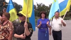 День украинского флага отметили возле админграницы с Крымом (видео)