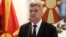 Macedonian President Gjorge Ivanov addresses the media in the presidential office in Skopje on June 13.