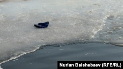 Балдардын биринин мээлейи муздун үстүндө калган. Алар жакын жашаган эжесинин үйүнө баратып, ойноп кеткен.