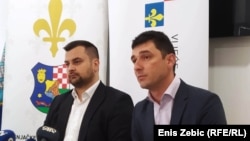 Armin Hodžić i Adis Keranović na pres-konferenciji u Zagrebu (9. rujna 2021.)