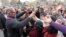 Armenia - Opposition leader Raffi Hovannisian is greeted by supporters rallying in Yerevan's Liberty Square, 15Mar2013.