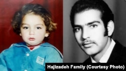 Hamid Hajizadeh (right) and his son Karun were found butchered by Karun's mother.