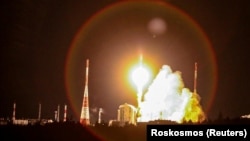 A Soyuz rocket carrying British satellites blasts off from the Vostochny Cosmodrome on December 18.