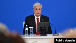 Қазақстан президенті Қасым-Жомарт Тоқаев Ұлттық құрылтай жиынында отыр. 14 наурыз, 2025 жыл