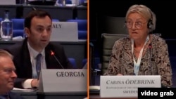 ლევან მახაშვილი „ქართული ოცნების“ წარმომადგენელი, კარინა ოდებრინკი ეუთოს საპარლამენტო ასამბლეის შვედი მომხსენებელი