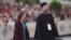 Maia Sandu sosind la ceremonia de la București, pe 26 octombrie 2025.