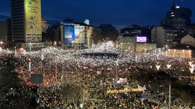 'Generalni štrajk' studenata i građana na protestnom skupu u Beogradu