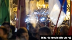 Protestat e studentëve në Serbi.