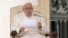 Pope Francis delivers his speech during his weekly general audience in St. Peter's Square at the Vatican on March 13.