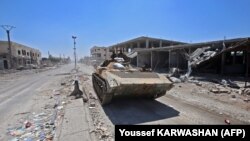 Сирияның үкімет күштеріне тиесілі танкі. Сирия, 7 шілде 2018 жыл