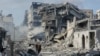 Գազայի հատված - Իսրայելի զինուժի հարվածներից ավերակների վերածված շենքեր Գազա քաղաքում, 10-ը նոյեմբերի, 2023թ.