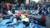 Armenia - Young activists block Yerevan's Marshal Bagramian Avenue in protest against an electricity price hike, 27Jun2015.