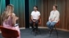 Comunicatoarea GenderDoc-M, Diana Guja, și fondatorul platformei Bang-Bang Vasile Micleușanu, vorbind în studioul Europei Libere despre Festivalul Moldova Pride, ediția 2025.
