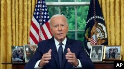 Presidenti amerikan, Joe Biden, gjatë një adresimi nga Zyra Ovale më 14 korrik 2024. 